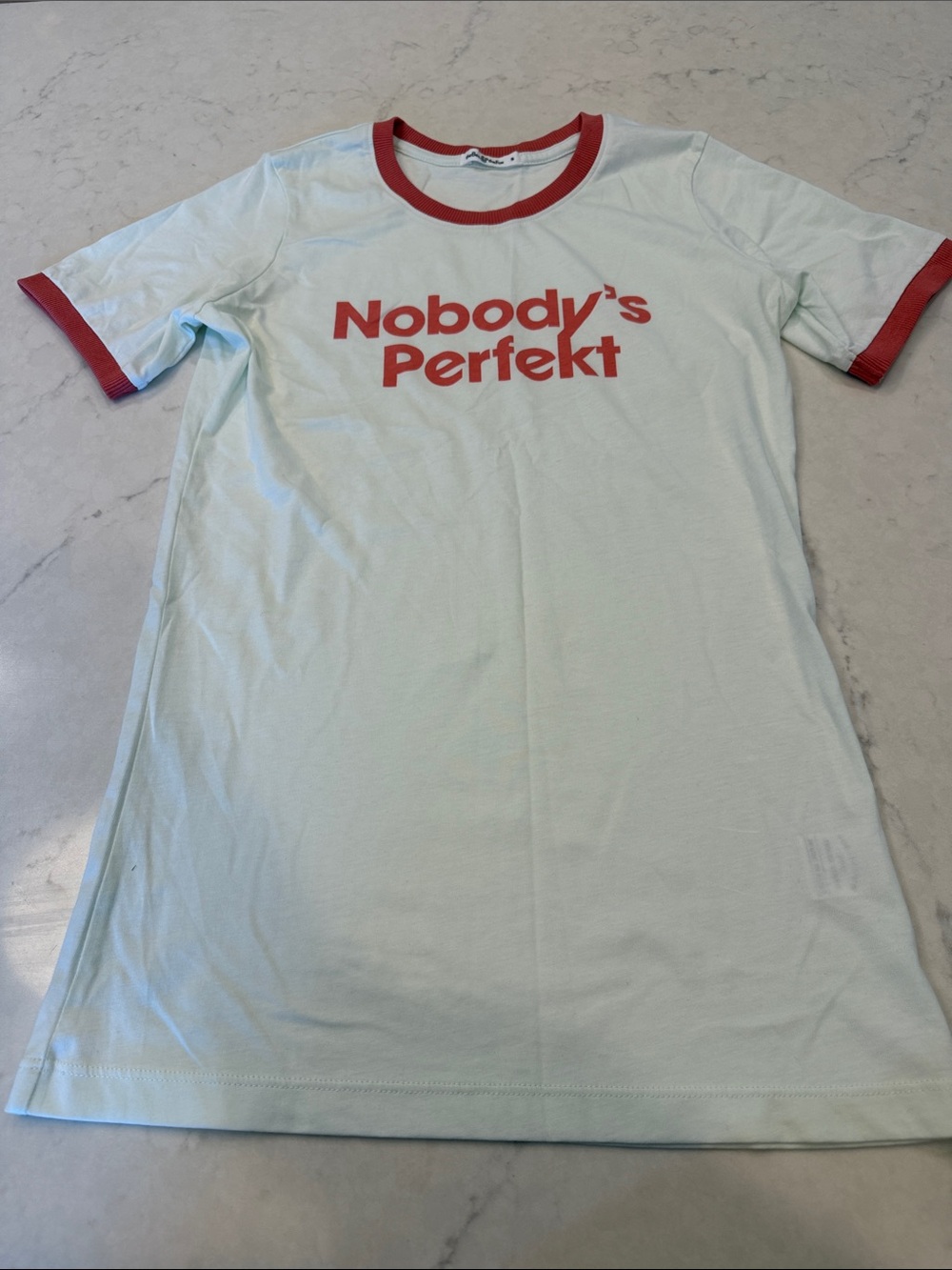 The Bee & The Fox Nobody's Perfekt Ringer Tee Size Small NEW
